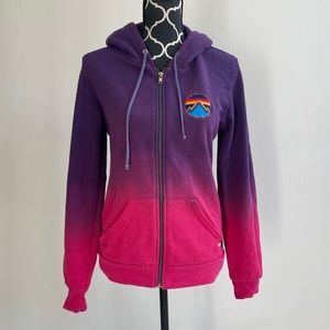 Aviator Nation Dip Dye Hoodie Pink Purple Small